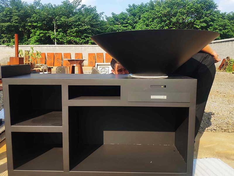 Corten Steel Gas BBQ Grill